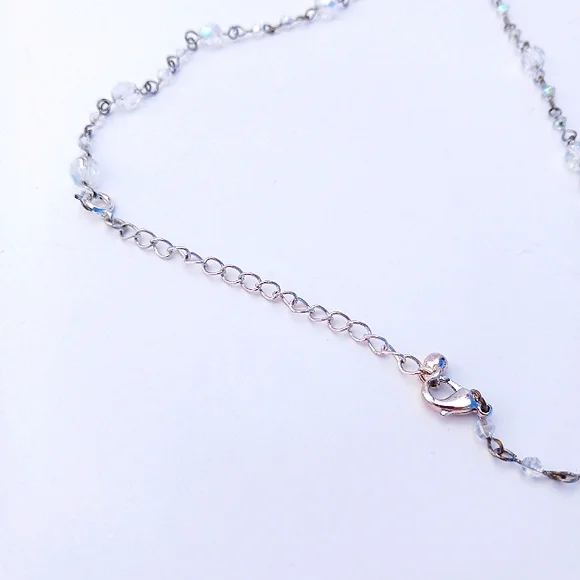 Avon vtg Necklace Opalescent blue white silvertone vintage adjustable - Picture 10 of 13